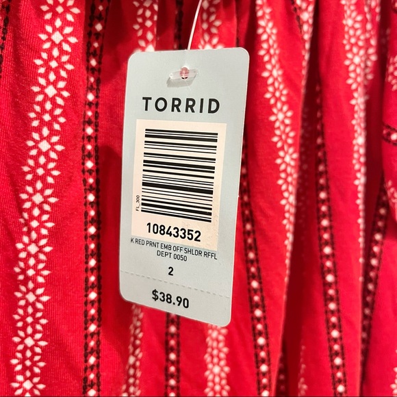 NWT Torrid Red Off the Shoulder Top - Picture 6 of 7